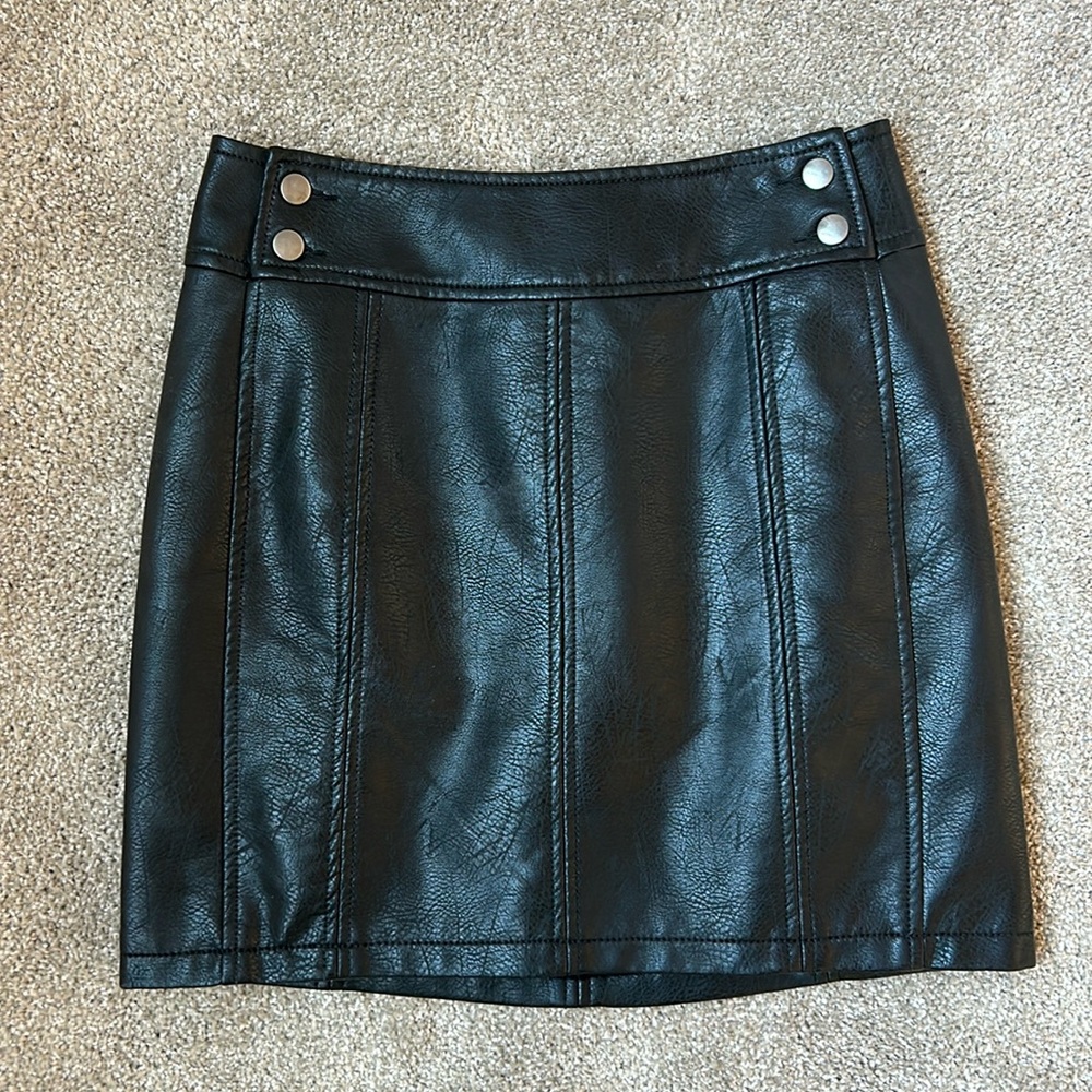 Free people faux leather mini skirt